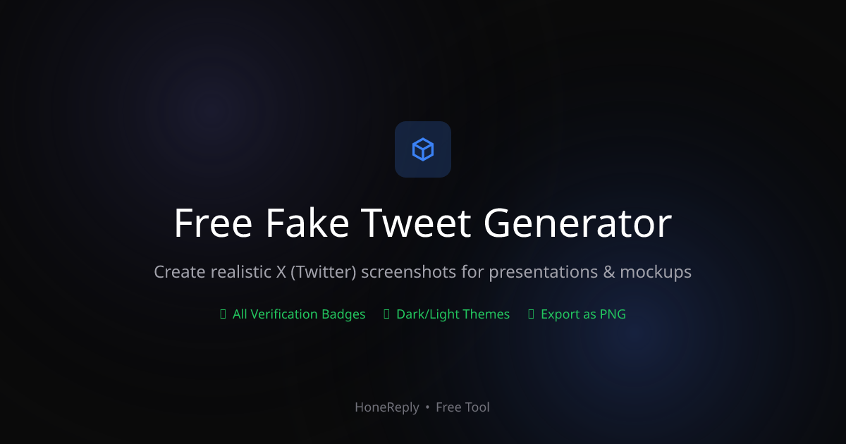 Free Fake Tweet Generator | Create Realistic X Posts | HoneReply ...